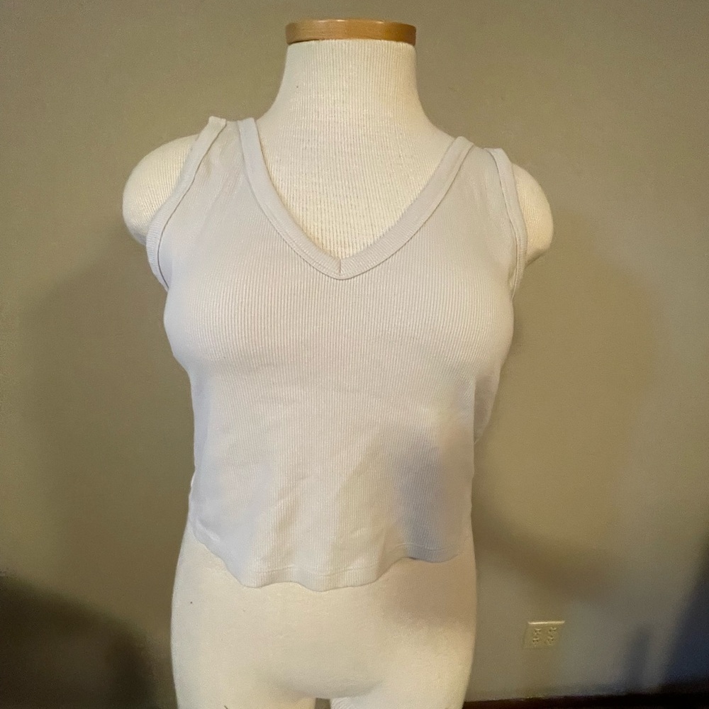 Wild Fable Cropped Tank Top - Ivory 1X